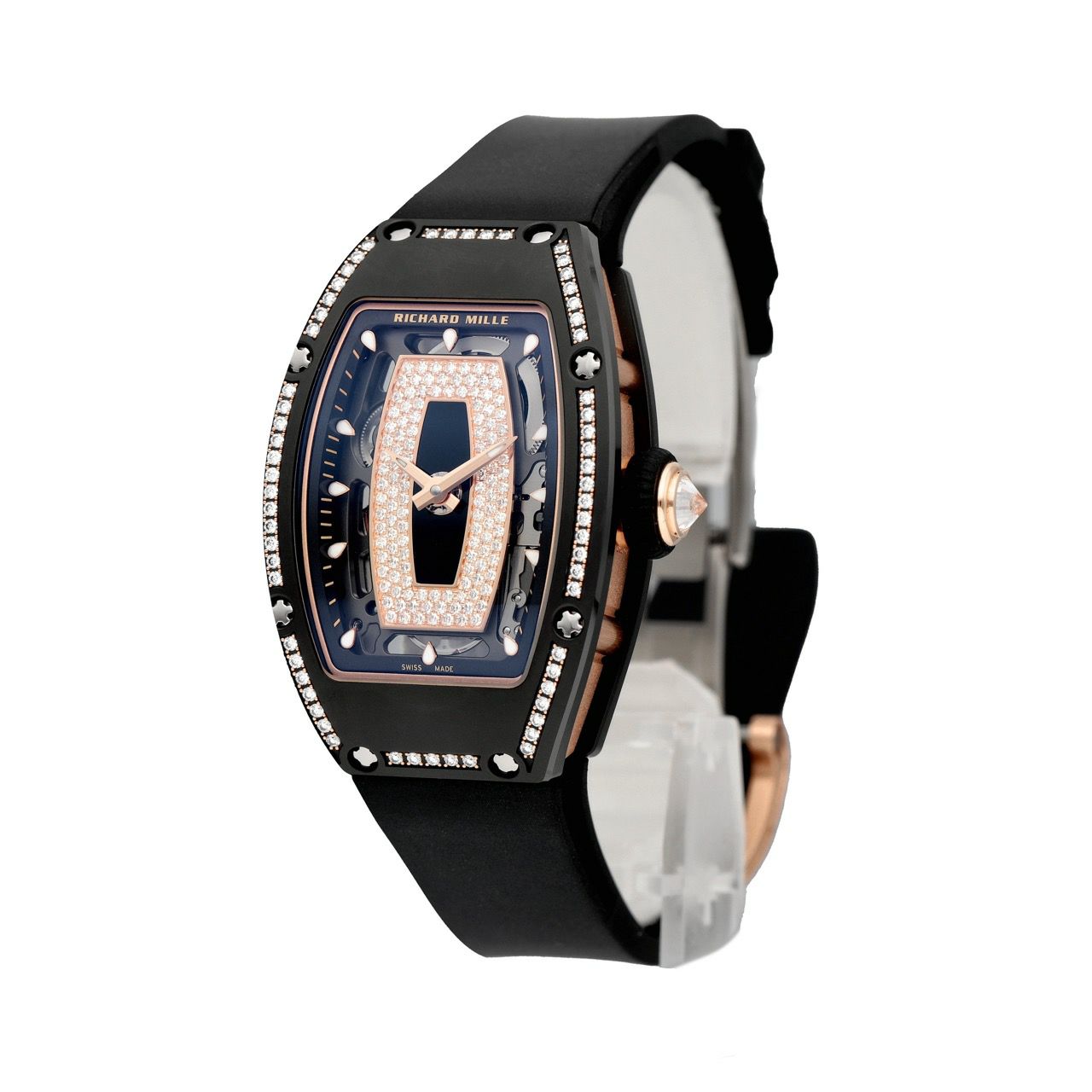 新品】リシャール ミル 時計 RM07-01 RG-TZP ダイアモンド/スケルトン