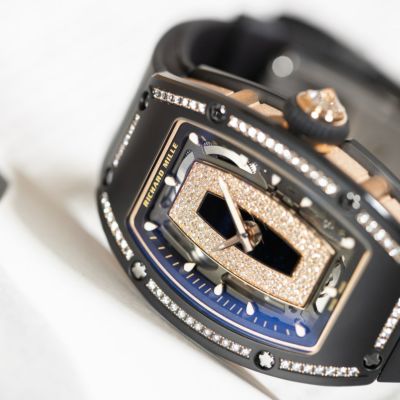 新品】リシャール ミル 時計 RM07-01 RG-TZP ダイアモンド/スケルトン