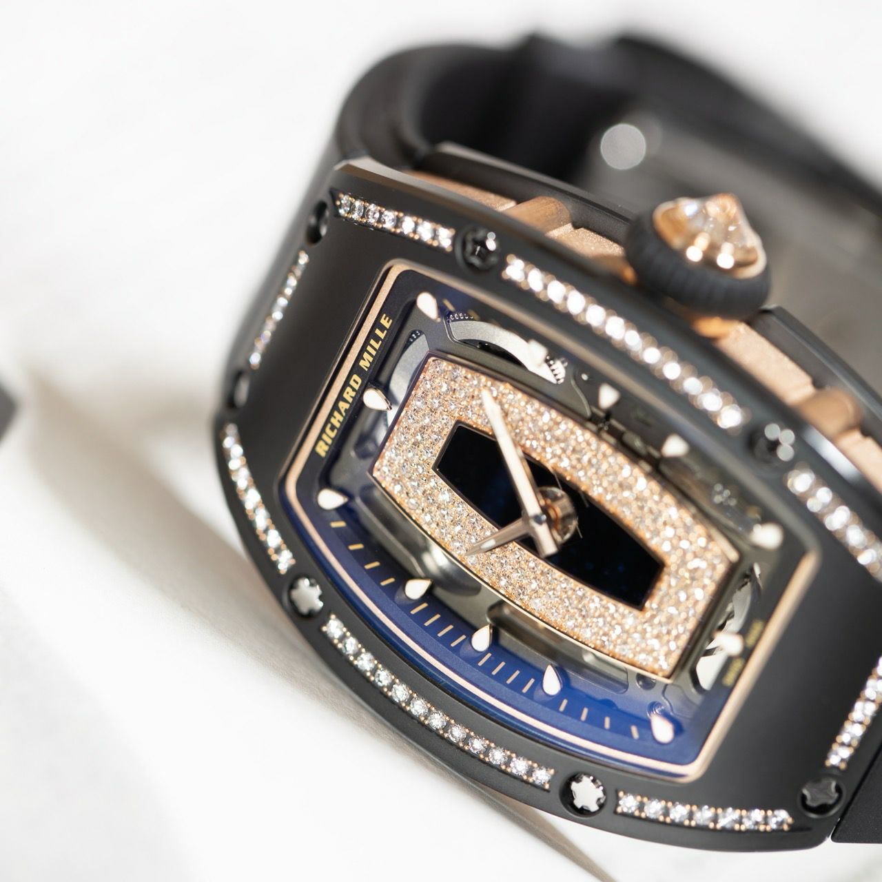 新品】リシャール ミル 時計 RM07-01 RG-TZP ダイアモンド/スケルトン